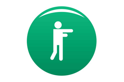 Stick figure stickman icon vector green