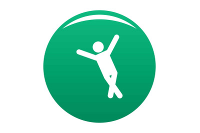 Stick figure stickman icon vector green