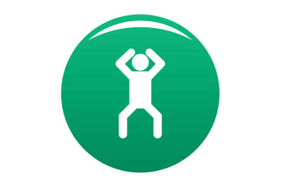 Stick figure stickman icon vector green