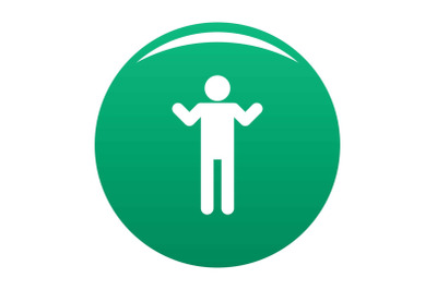 Stick figure stickman icon vector green