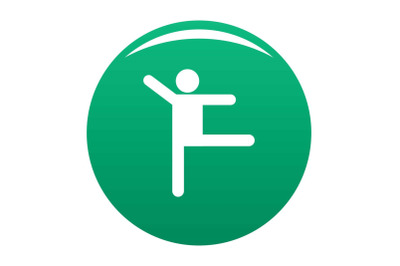 Stick figure stickman icon vector green