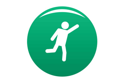 Stick figure stickman icon vector green