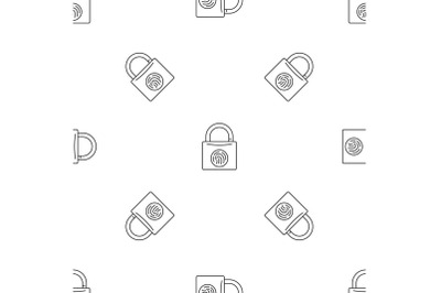 Fingerprint lock pattern seamless vector