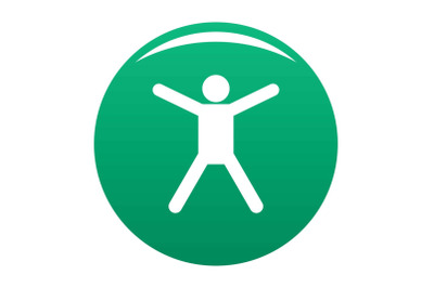 Stick figure stickman icon vector green