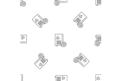 Fingerprint money safe pattern seamless vector