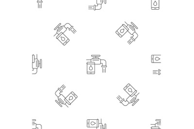 Control home water tap pattern seamless vector