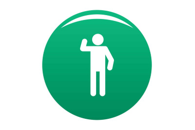 Stick figure stickman icon vector green