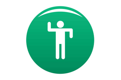 Stick figure stickman icon vector green