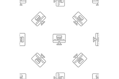 Monitor house security pattern seamless vector