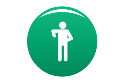 Stick figure stickman icon vector green