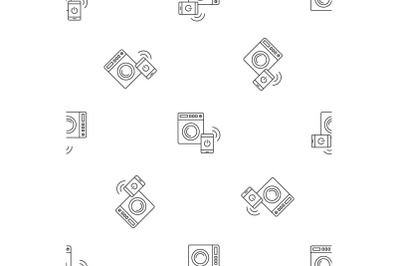 Smart wash machine pattern seamless vector