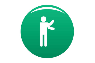 Stick figure stickman icon vector green