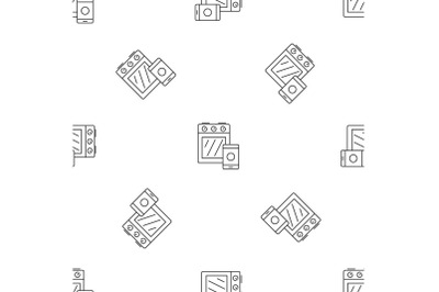 Smart cooker stove pattern seamless vector