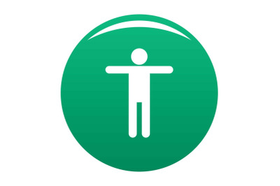Stick figure stickman icon vector green
