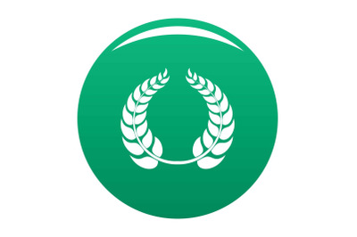 Round wreath icon vector green