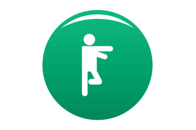 Stick figure stickman icon vector green