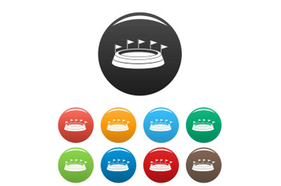 Sport field icons set color