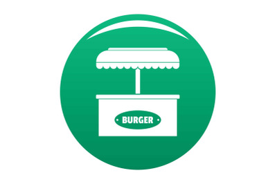 Burger selling icon vector green