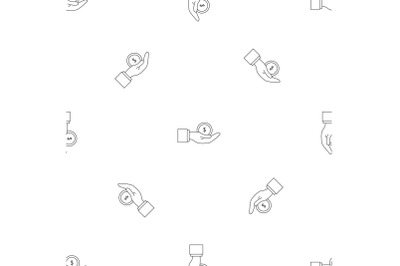 Bribery money coin pattern seamless vector