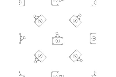 Corruption money suitcase pattern seamless vector