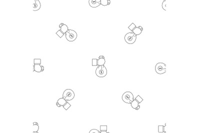 Corruption money bag pattern seamless vector