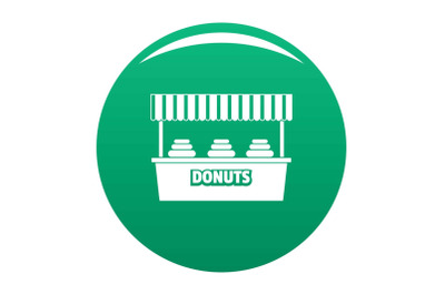 Donuts selling icon vector green