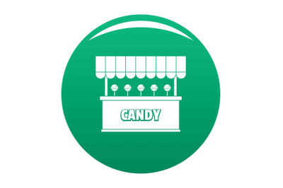 Candy selling icon vector green
