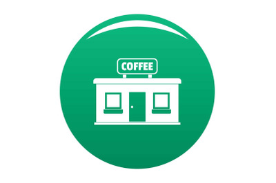 Coffee shop icon vector green