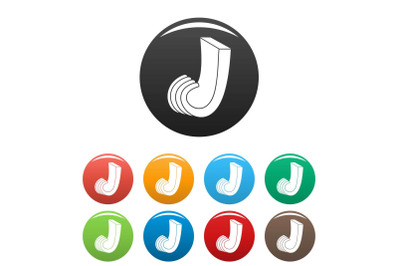Slice of butter icons set color
