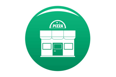 Pizza shop icon vector green