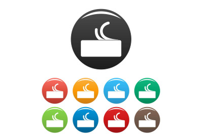Side view butter icons set color