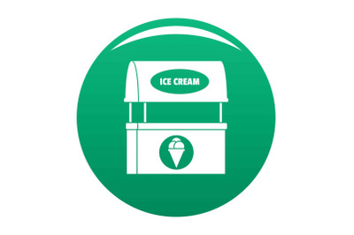 Ice creme selling icon vector green