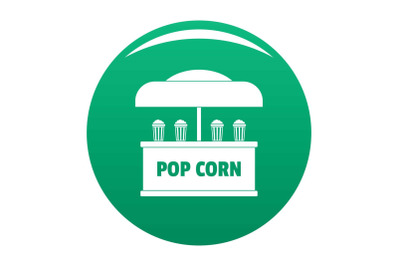 Pop corn selling icon vector green
