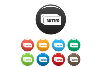 Butter icons set color