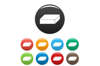 Eco butter icons set color