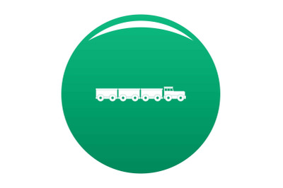 Tourist train icon vector green