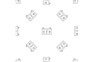 Car battery pattern seamless vector