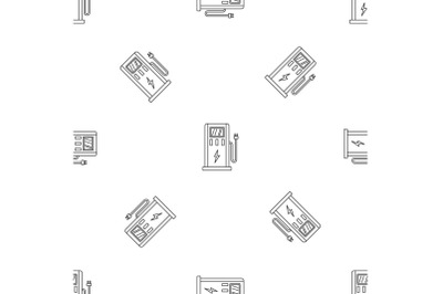 Electric car station pattern seamless vector