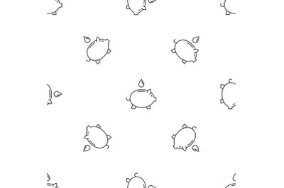 Save piggy bank water pattern seamless vector