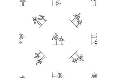 Wind power plant pattern seamless vector