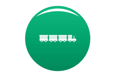 Children train icon vector green