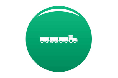 Suburban train icon vector green
