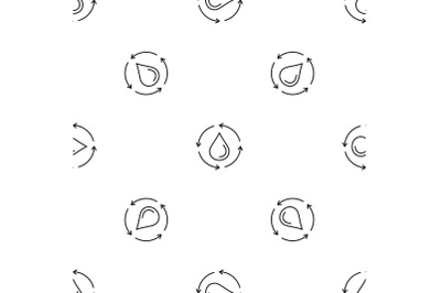 Water drop recycling pattern seamless vector