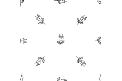Eco energy plant pattern seamless vector