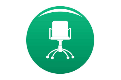 Computer chair icon vector green