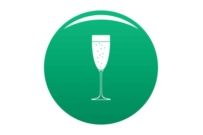 Sparkling champagne icon vector green