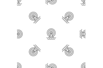 Water energy wheel pattern seamless vector