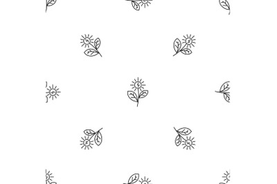 Flower solar energy pattern seamless vector