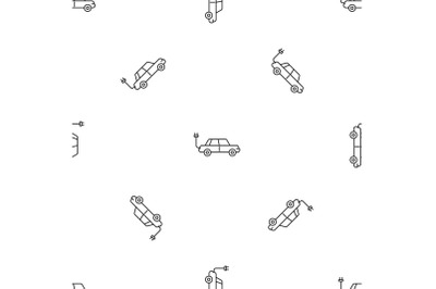Electric car pattern seamless vector