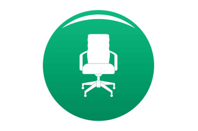 Office chair icon vector green